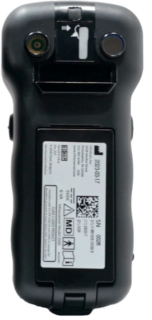 Infrascanner 2500, verso com o sensor